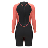 Women's 3mm Long Sleeve Shorts One-Piece Wetsuit