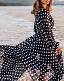 QC-Chiffon Polka Dot Cover Up