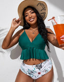 FULLFITALL-Green High Waist Bikini Set