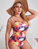 FULLFITALL-Volcano U-Neck Tie One Piece Swimsuit
