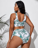FULLFITALL-Light Green High-Waist Bikini Suit