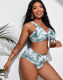 FULLFITALL-Light Green High-Waist Bikini Suit
