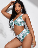 FULLFITALL-Light Green High-Waist Bikini Suit