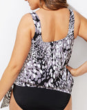 FULLFITALL - Dew Drops Side Tie Blouson Tankini Top