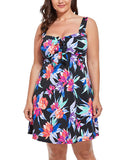 FULLFITALL - Red Rhythm Draped Swimdress(No briefs)