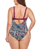 FULLFITALL - Aztec Cut Out Underwire One Piece Swimsuit