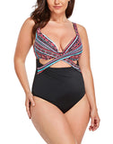 FULLFITALL - Aztec Cut Out Underwire One Piece Swimsuit