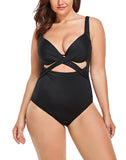 FULLFITALL - Aztec Cut Out Underwire One Piece Swimsuit