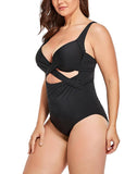 FULLFITALL - Black Cut Out Underwire One Piece Swimsuit