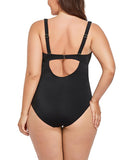 FULLFITALL - Black Cut Out Underwire One Piece Swimsuit