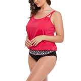 FULLFITALL - Red Loop Strap Blouson Tankini Top